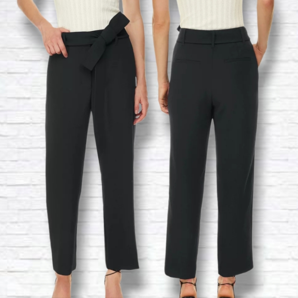 Aritzia Wilfred Jallade Black Tie-Front High Waist Trouser Pant Size 10